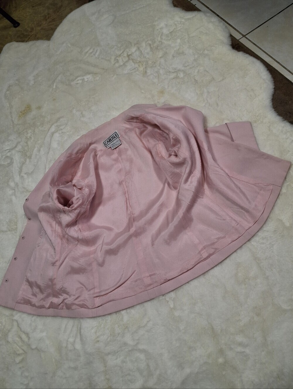 Carlisle Vintage Blush Pink Pant Suit Set– Blazer & Wide Leg Pants Women Size 6 - Picture 10 of 16
